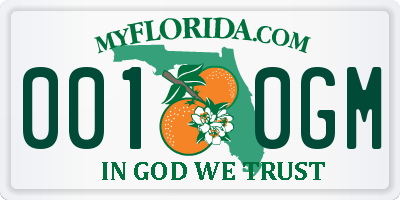 FL license plate 0010GM