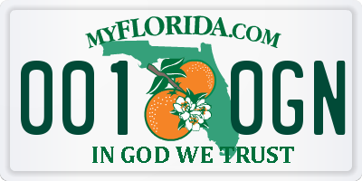 FL license plate 0010GN