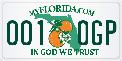 FL license plate 0010GP