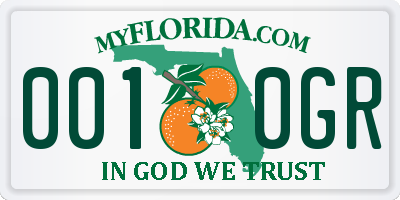 FL license plate 0010GR