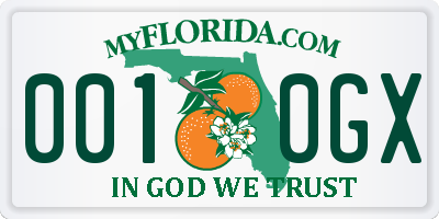 FL license plate 0010GX