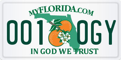 FL license plate 0010GY