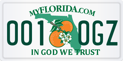 FL license plate 0010GZ