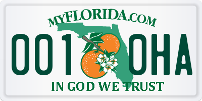 FL license plate 0010HA