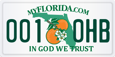 FL license plate 0010HB