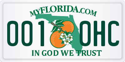 FL license plate 0010HC