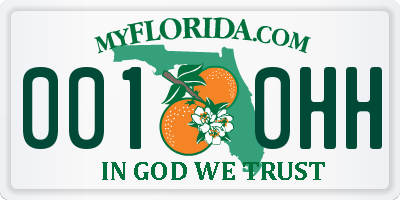 FL license plate 0010HH