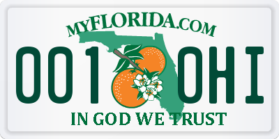 FL license plate 0010HI