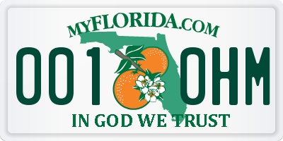 FL license plate 0010HM