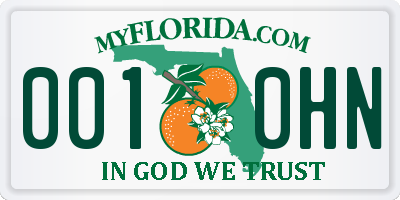 FL license plate 0010HN