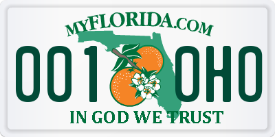 FL license plate 0010HO