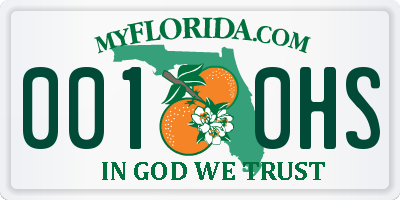 FL license plate 0010HS