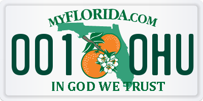 FL license plate 0010HU