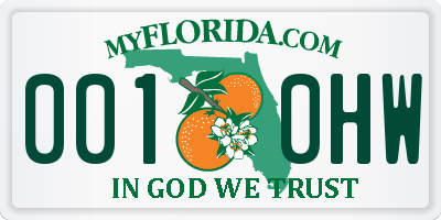 FL license plate 0010HW