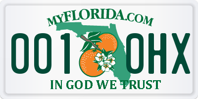 FL license plate 0010HX