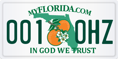 FL license plate 0010HZ