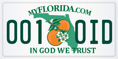 FL license plate 0010ID