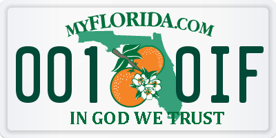 FL license plate 0010IF