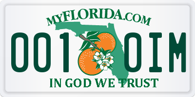 FL license plate 0010IM