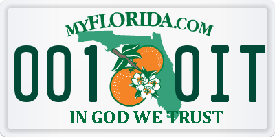 FL license plate 0010IT