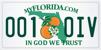 FL license plate 0010IV