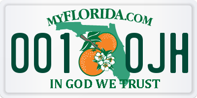 FL license plate 0010JH