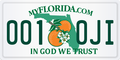 FL license plate 0010JI