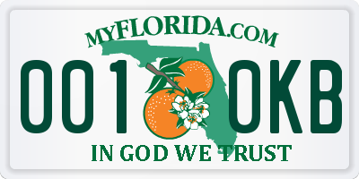 FL license plate 0010KB