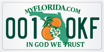 FL license plate 0010KF