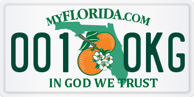 FL license plate 0010KG