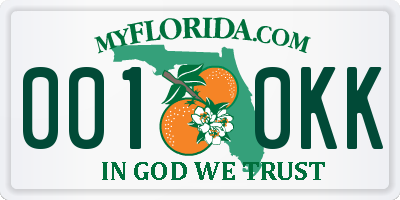 FL license plate 0010KK