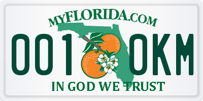 FL license plate 0010KM