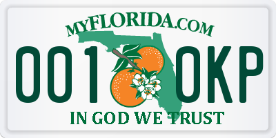 FL license plate 0010KP