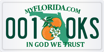 FL license plate 0010KS