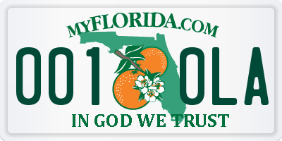 FL license plate 0010LA