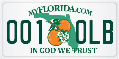 FL license plate 0010LB