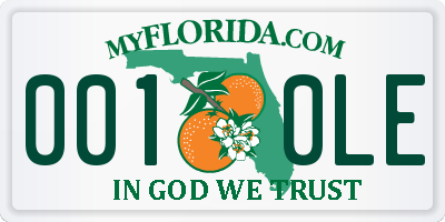 FL license plate 0010LE