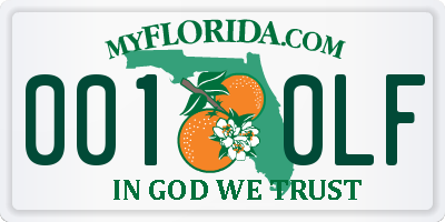 FL license plate 0010LF