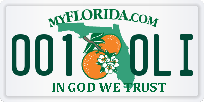 FL license plate 0010LI