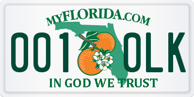 FL license plate 0010LK