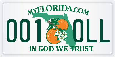 FL license plate 0010LL