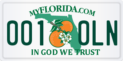 FL license plate 0010LN