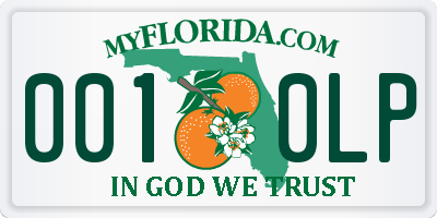 FL license plate 0010LP