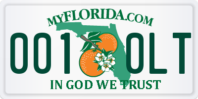 FL license plate 0010LT