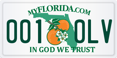 FL license plate 0010LV