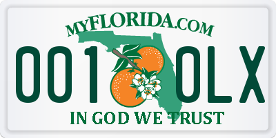 FL license plate 0010LX