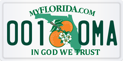 FL license plate 0010MA