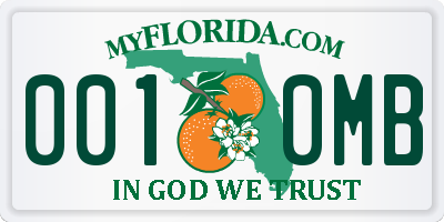 FL license plate 0010MB