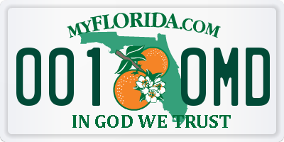 FL license plate 0010MD