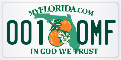 FL license plate 0010MF